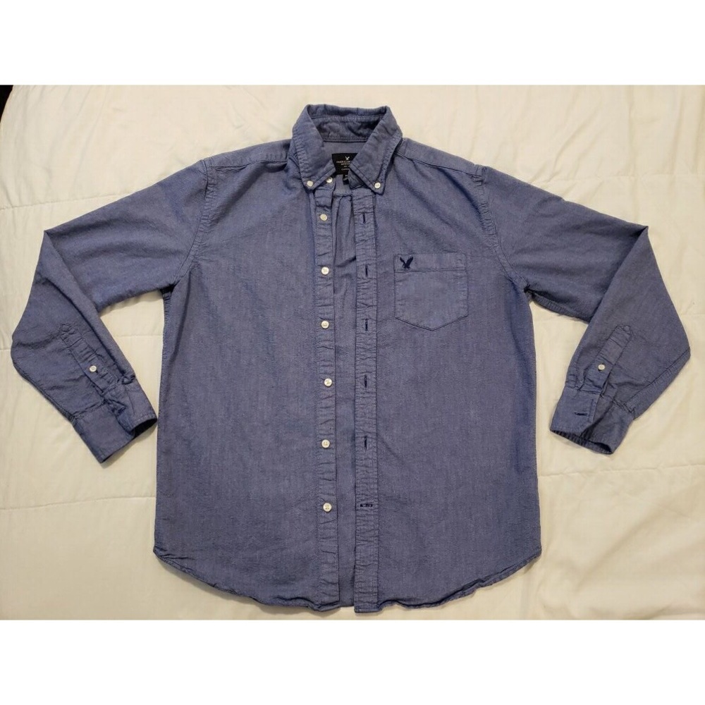 American Eagle Faux Denim Button-up Shirt